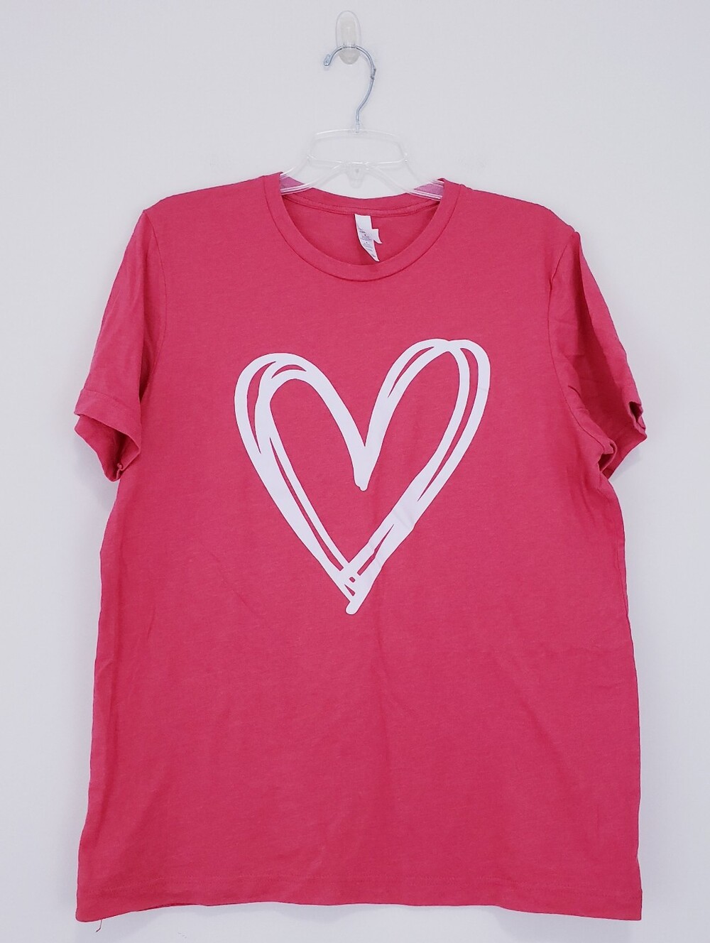 Red Handrawn Heart Tee Shirt T Shirt Teacher Valentine's Day Large